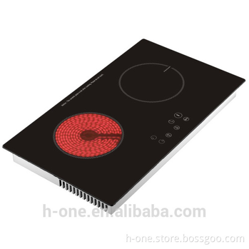 Two burner electric hybrid cooktop from supplier